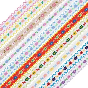 20 Yards 10 Colors Jacquard Ribbon Trim 1/2" Embroidery Flower Trim Polyester... - Picture 1 of 7