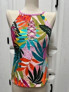 Top da nuoto tankini Bleu Rod Beattie MULTI Wild at Heart collo alto prezzo al dettaglio $91 - Foto 1 di 10