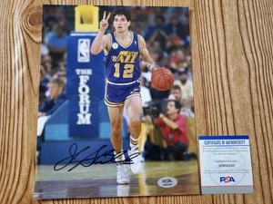 John Stockton Autograph 8x10 Photo Signed PSA COA Utah Jazz NBA Basketball Auto - Picture 1 of 3