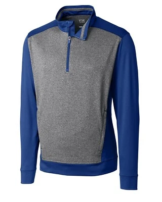 Cutter & Buck Performance Relay Grey w/Blue trim 1/2 Zip Pullover Top SZ: 4XLT - Image 1 of 2