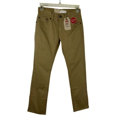 Levi's NEW 511 Slim Khaki Youth 10 Reg 25w x 25L Adjustable Waist Soft Stretch - Image 1 of 4
