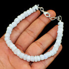 Round Shape 125.00 Cts Natural 7 Inches Long Moonstone Beads Bracelet NK 74-E65