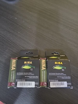 2x Kit de polvo para teñir cejas colorear manchas naturales negras Mina ibrow henna con aceite Foto 1 de 4