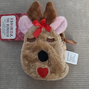 NWT Hallmark CHRISTMAS Plush RHONDA The REINDEER Gift Card Holder / Purse - Imagen 1 de 6