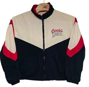 VTG Coors Light Windbreaker Swingster Mens Large Red White Blue Spell-Out 1990s - Picture 1 of 13