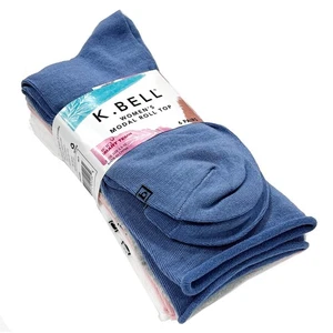 1824546 K BELL Women's Modal Roll Top Crew Socks size 5.5-10 Shoe, 6 Pairs - Picture 1 of 11