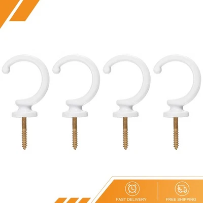 Paquete de 4 ganchos de amarre para cortinas de aleación de aluminio montados en la pared blancos Foto 1 de 4