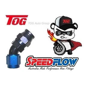 Speedflow 200 Series Aluminium 45° DEGREE Hose End 6AN Dash -6 202-06-D BLK/BLU - Picture 1 of 1