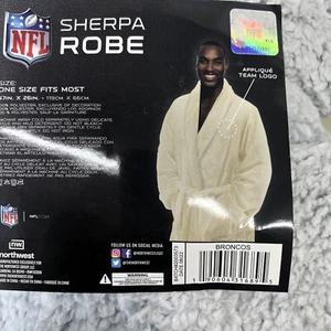 NFL Men's Denver Broncos Soft Sherpa Lounge Robe - Picture 1 of 4