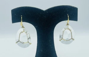 Ippolita 18k Yellow Gold & Clear Faceted Quartz Dangle Earrings - Picture 1 of 10