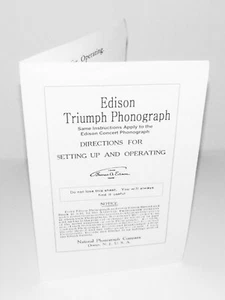 Edison Triumph / Concert Phonograph Instruction Manual - Picture 1 of 4