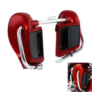 Red Lower Vented Fairings Engine Guard Crash Bar For Harley Electra Glide 14-Up - Picture 1 of 15