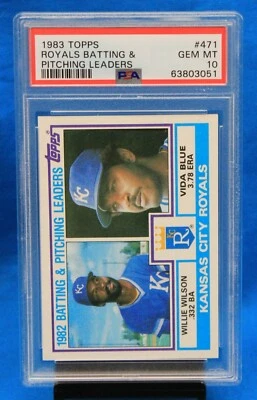 1983 TOPPS # 471 ROYALS BATTING & PITCHING LEADERS PSA 10 GEM MT # 63803051 - Image 1 of 2