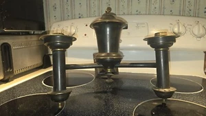 ORIGINAL ANTIQUE Arts & Crafts Mission Brass Double Sconces Need Rewire & Shades - Picture 1 of 13