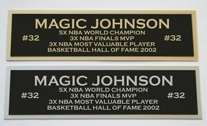Magic Johnson Lakers Typenschild für signed Autogramm Basketball Foto Trikot  - Bild 1 von 2