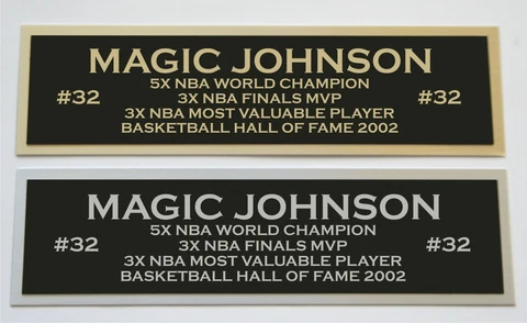 Magic Johnson Lakers nameplate for signed autographed basketball photo jersey Cover