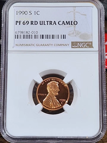 1990 S Lincoln 1c, NGC Certified PF 69 UCAM RD, 010 Cover