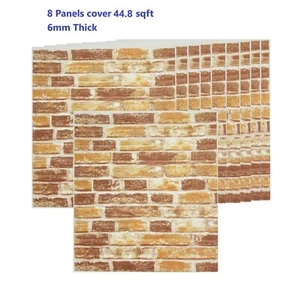 3D Stone Foam Wallpaper 44sqft 6mm Peel Stick Self Adhesive Panel Wall Tile 8pk - Picture 1 of 8