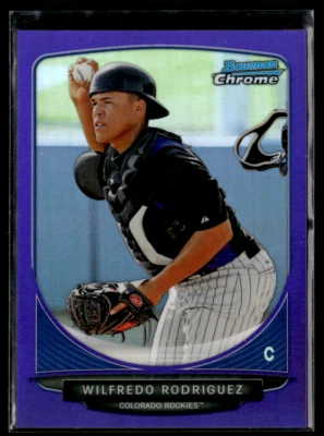 2013 Bowman Chrome Purple Refractor #BCP148 Wilfredo Rodriguez Rockies /199 - Image 1 of 2