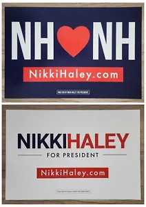 Nikki Haley Official 2024 NH Campaign Rally Window Sign Poster President Placard - Picture 1 of 3