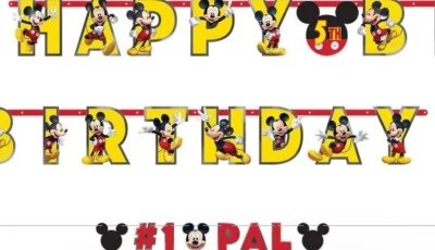 KIT DE BANNER DE LETRAS JUMBO MICKEY MOUSE Forever ~ Suministros para fiestas de cumpleaños Disney Foto 1 de 2