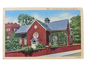 Vintage Postcard Of Old Saint Paul's Church  Norfolk Virginia  - Picture 1 of 14