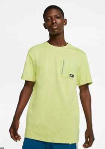 Nike Sportswear Herren Kurzarm Zipper Pocket Tee CJ4323 367 Limelight Green - Bild 1 von 9
