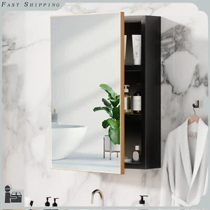 Recessed/Wall Mount Aluminum Mirror Medicine Cabinet Bathroom Storage Organizer - Picture 1 of 11