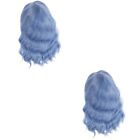 2 PCS Wavy Wig Shoulder Length for Short Curly Headgear Bob