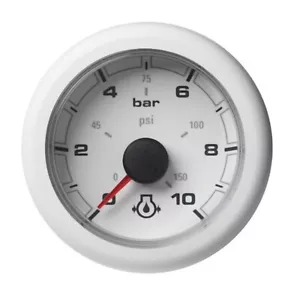 VDO OceanLink Engine Oil Pressure - 150 PSI / 10 Bar (White Dial & Bezel) - Picture 1 of 1