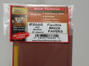 Chooch 8668 Medium Flexible Brick Pavers Sheet (2)  for HO Scale - Picture 1 of 2