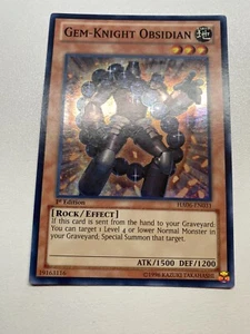 Yugioh Gem-Knight Obsidian 1st Edition Super Rare HA06-EN031 LP - Picture 1 of 24