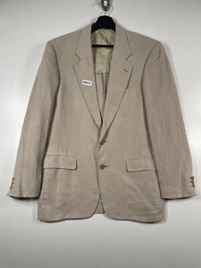 Valentino Uomo Mens Blazer Jacket Sports Coat 2 Buttons Notch Lapel Beige Sz 48R - Picture 1 of 18