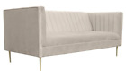 Italienische Möbel Dreisitzer Modern Design Couchen Sofa Textil Stoff Samt Beige