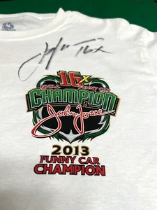 NEW Autographed John Force 16x NHRA Funny Car Champion Double Sided Med T-Shirt - Picture 1 of 10