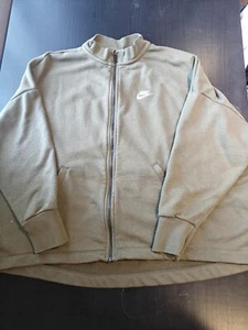 Nike Jacket Womens Large Olive Green Zip Fleece Oversized Cardigan DD5376-222 - Picture 1 of 8