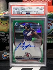 2023 Bowman Chrome Juan Benjamin CPA-JBN 1st Auto Green Refractor #/99 PSA 9 TZ