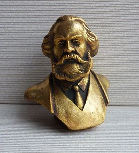 ORIGINAL Germany communist KARL MARX bust statue sculpture figurine H=9 cm - Afbeelding 1 van 7