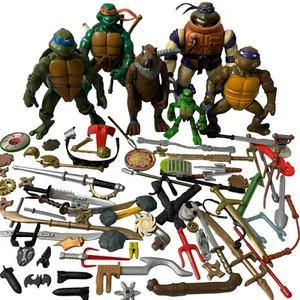 Teenage Mutant Ninja Turtles Figure Lot X 6 w/ Accessories Vintage Mirage TMNT - Picture 1 of 24