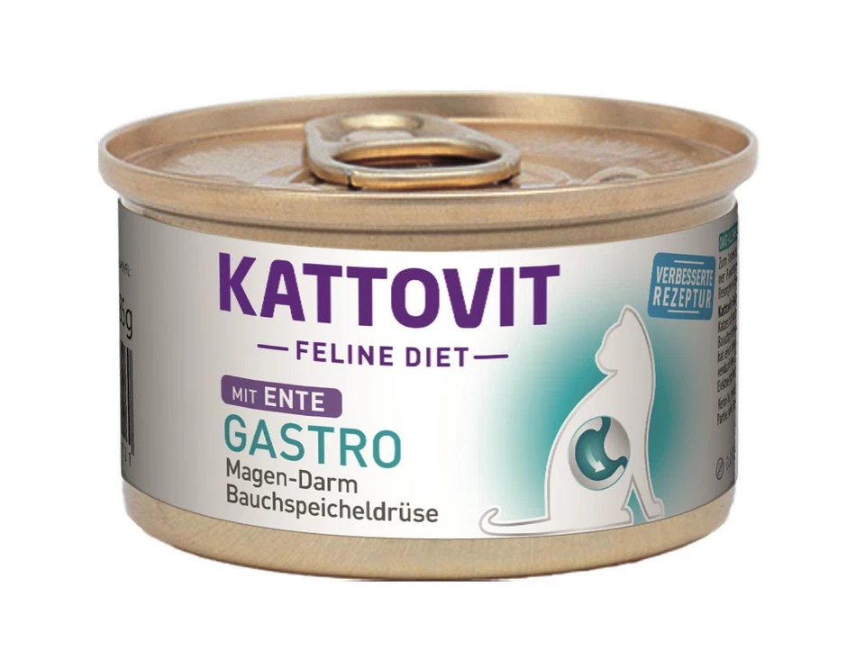 Kattovit Feline Diets Gastro Ente 12x 85g Nassfutter Feuchtnahrung Katzenfutter - Bild 1 von 1