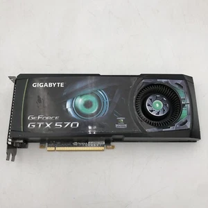 USED NVIDIA.GeFORCE GTX 570 GRAPHICS CARD GV-N570D5-13I-B READ C - Afbeelding 1 van 13