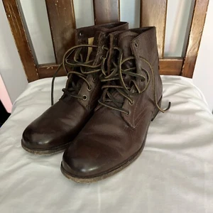 Frye Boots Woman’s 9.5 B Brown Leather Tyler Lace Up Combat Motorcycle - Picture 1 of 10