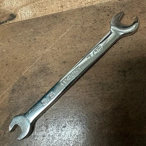 Wright 1314, 3/8" x 7/16" Open End Wrench 5-1/2" USA Polished Finish - Picture 1 of 6