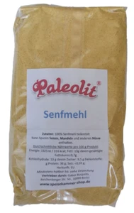 500g Senfmehl gelb Senfpulver Senfkörner fein gemahlen teilentölt glutenfrei - Bild 1 von 3