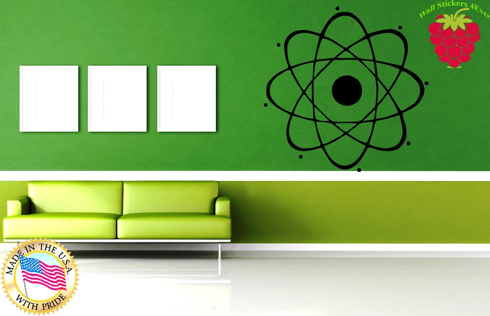 Vinilo Adhesivo Decoración Pared Mural Átomo Nuclear Ciencia Física Química (EM024) Foto 1 de 3