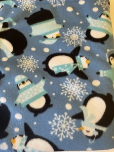 Weihnachten Urlaub Winter Pinguin Wende Fleece Decke Bett Schal Handarbeit - Bild 1 von 3