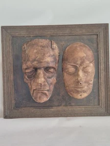 Bride of Frankenstein death masks, mounted original 1930s piece, SUPER RARE ,VGC - Picture 1 of 15