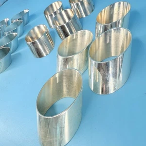 Napkin Rings Silver Plate And Not - Please Read - Modern Minimalist Elegant MCM - Picture 1 of 4