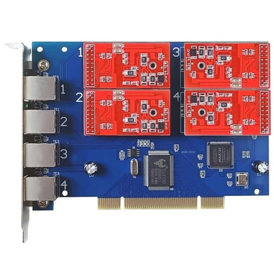 TDM 410P Asterisk Card FXO Dahdi Card PCI TDM410 For FreePBX Issabel TDM 400P - Image 1 of 4