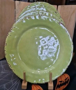 Il Mulino Limettengrün Crackle Rustikal Melamin Speiseteller 7er Set - Bild 1 von 3